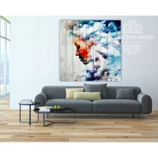 Картины в интерьере артикул Loft - Девушка в облаках, Девушки, Creative Wood